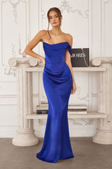 one-shoulder gown