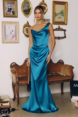 one-shoulder gown