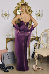 sleek satin gown