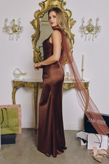 sleek satin gown