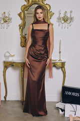 sleek satin gown