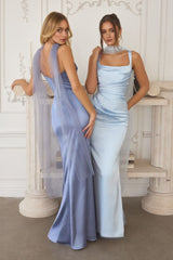 sleek satin gown