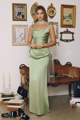 sleek satin gown