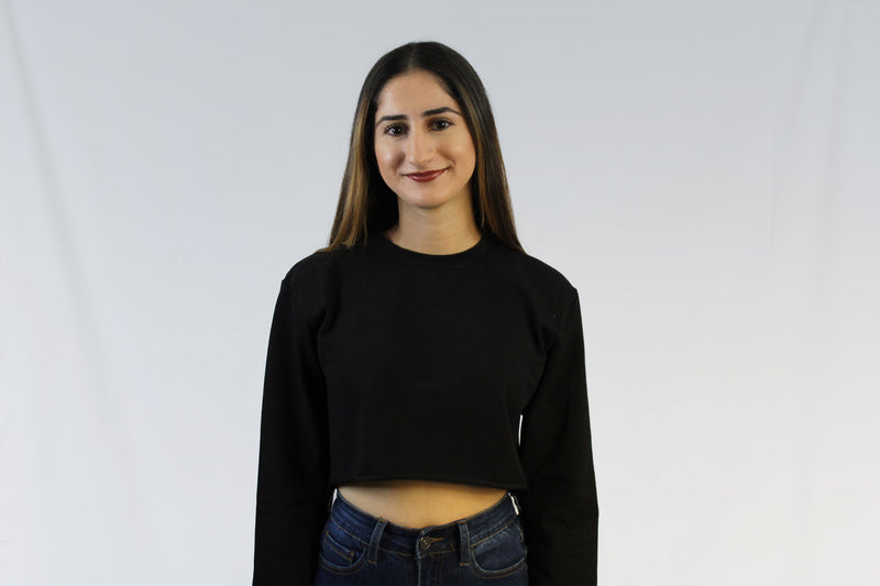 Cropped black sweater