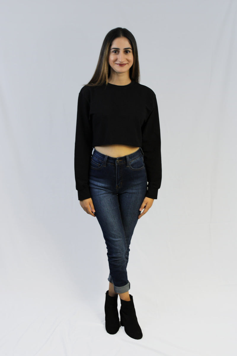 Cropped black sweater 