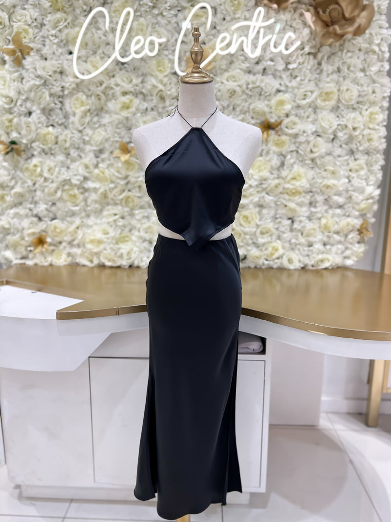 Satin maxi skirt.