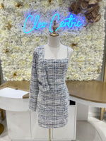 Tweed multicolored dress. with matching jacket.