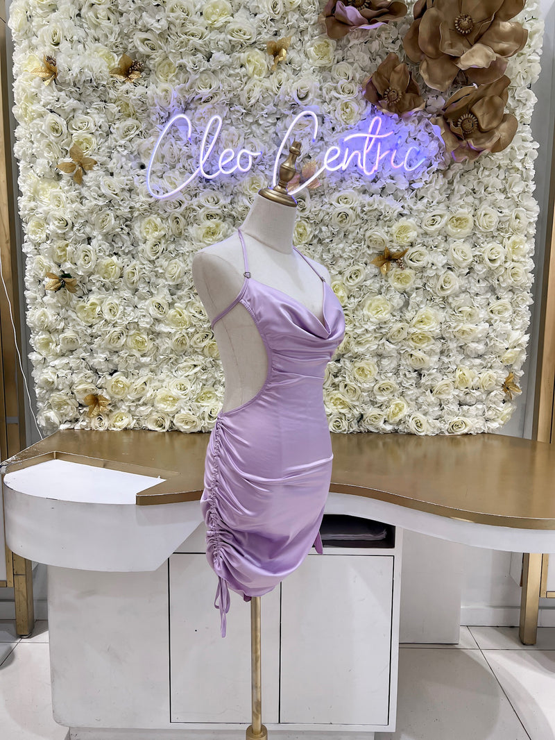 Aubrey Backless Mini Dress (Lavender)