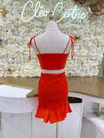 Ruched mini skirt.